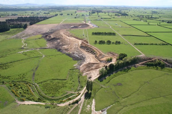 Illegal earthworks undertaken to re-contour a slope near the Waihou River
